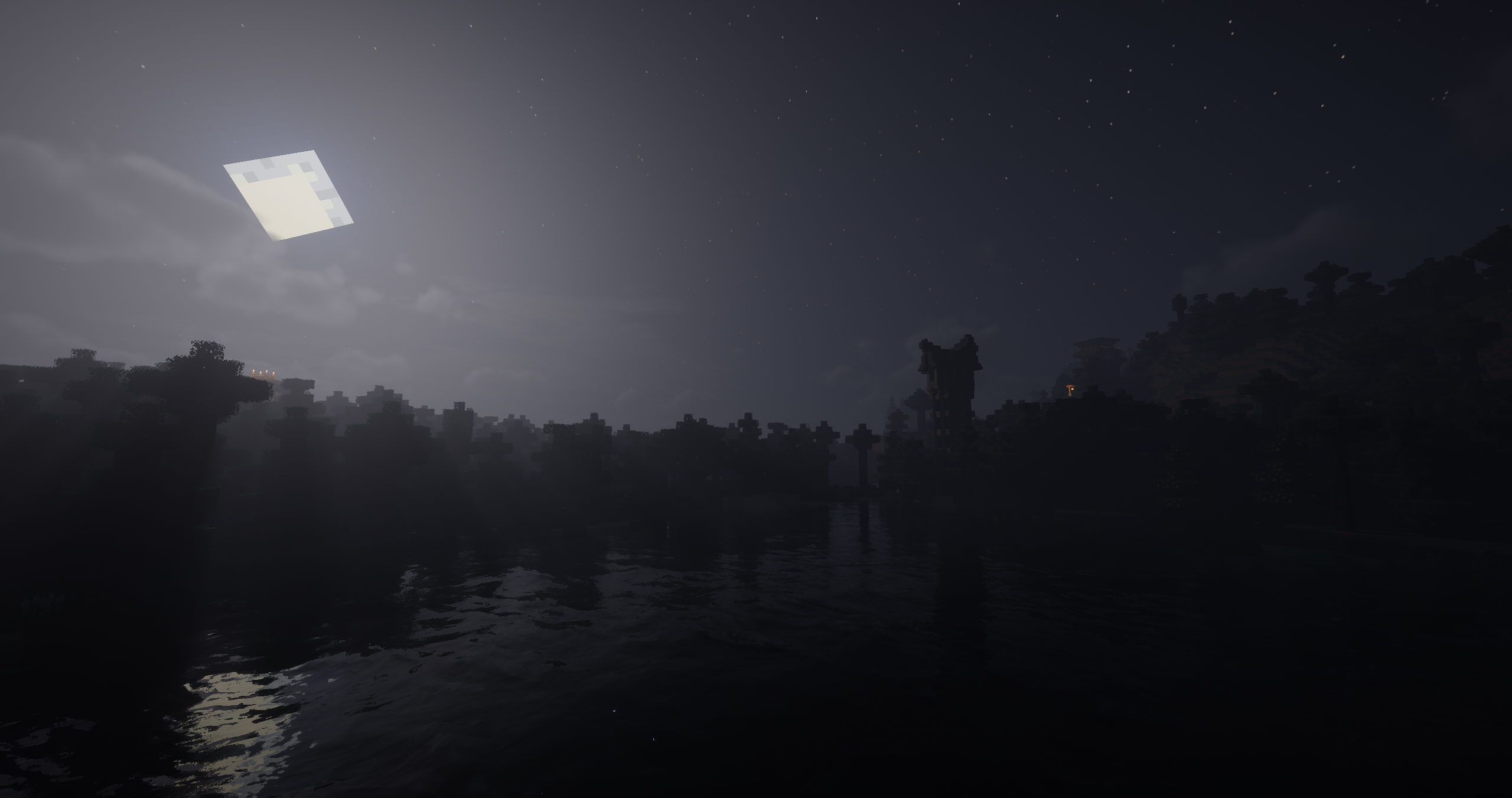 Minecraft 夜色中的服务器世界